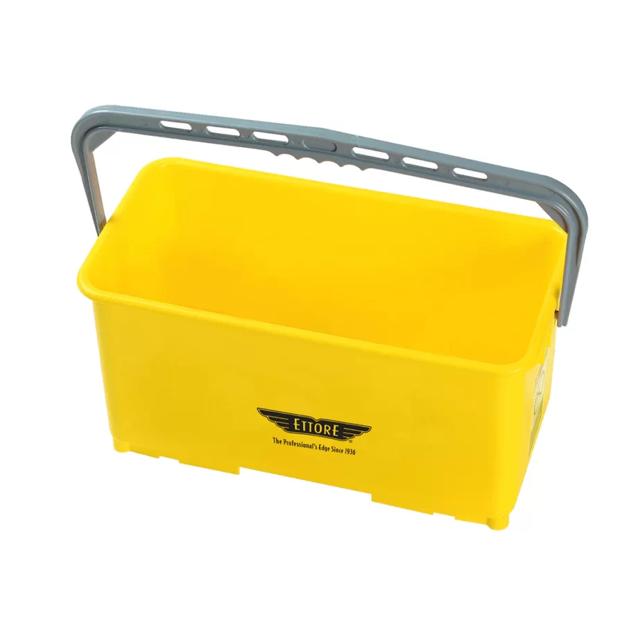 Seau Ettore Super Bucket en plastique avec poignée grise de couleur jaune 25 litres ref 85000.