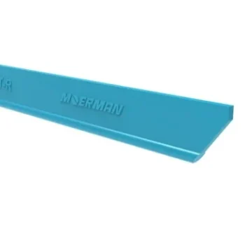 Lame de caoutchouc Moerman NXT-R Liquidator en caoutchouc naturel bleu turquoise découpe 45° - ref RP-RS-25873 & RP-RS-25874.