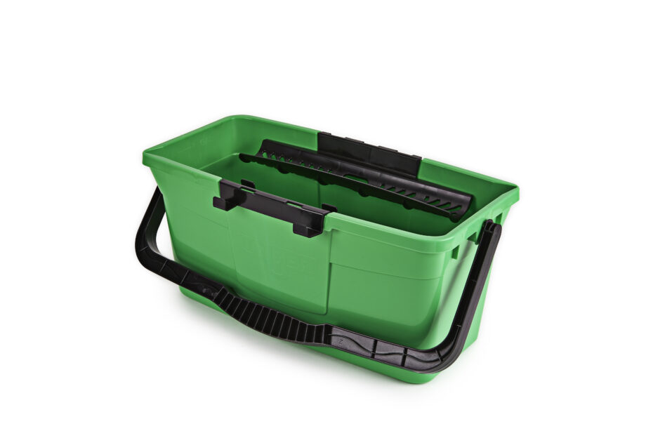 Seau de 12 litres couleur verte Unger avec porte outils.