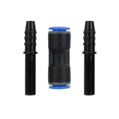Raccord rapide kit composé d'un raccord rapide Push-fit Unger 6 mm > 6 mm et de 2 embouts noirs 6 mm