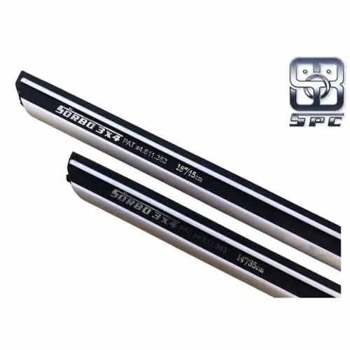 Baguette / barrette / rail avec biseau à 45 degrés Sörbo SPC 3X4 Viper avec caoutchouc ferme Sörbo SPC Viper