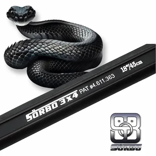 Baguette / barrette / rail Sörbo SPC Quicksilver 3X4 Black Mamba avec caoutchouc souple Sörbo SPC