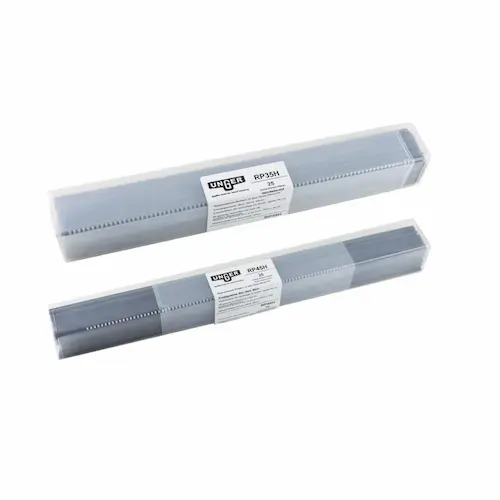 Boîte en plastique de 25 lames de caoutchoucs Unger Hard de couleur noire