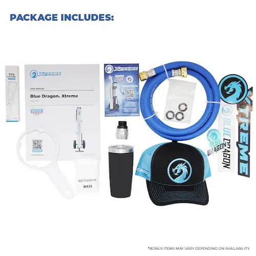 Chariot de purification d'eau pure Blue Dragon Xtreme RO / DI Pure Water System
