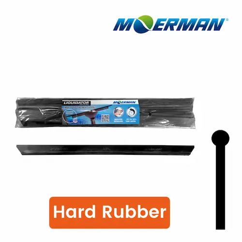 Sachet de 10 lames de caoutchouc Moerman Dura-Flex® Hard Rubber Liquidator Cut découpe biseautée 45° de couleur noire