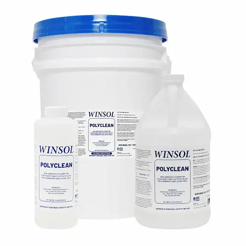Produit nettoyant non abrasif pour polycarbonate et Plexiglas Winsol Polyclean