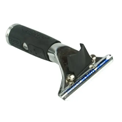 Poignée de raclette Ettore Quick Release en acier inoxydable avec manche en caoutchouc pour barrettes larges de type Super Channel